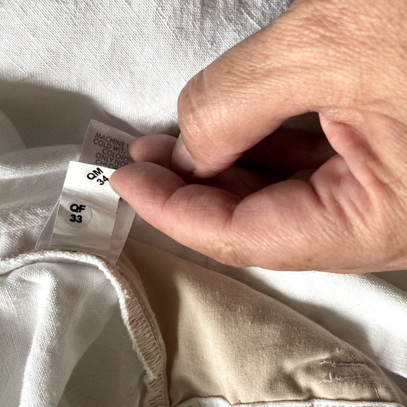 J Jill Linen Blend Wide Side Slit Leg White Pants Women's Large - Picture 15 of 16